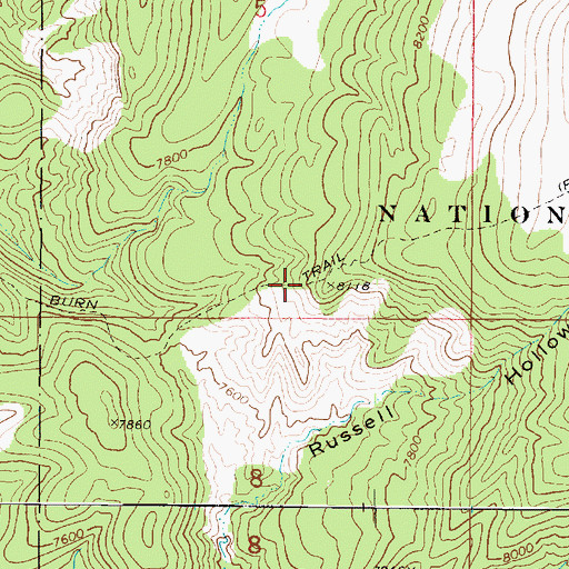 Topographic Map of Black Burn Trail, UT