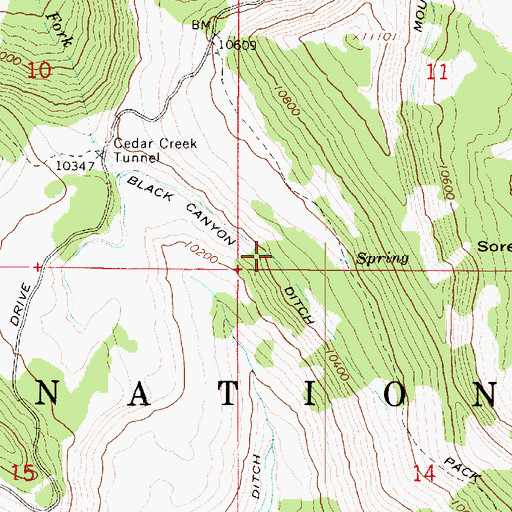Topographic Map of Black Canyon, UT