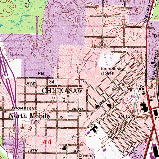 Topographic Map of Trinity Faith Bible Church, AL