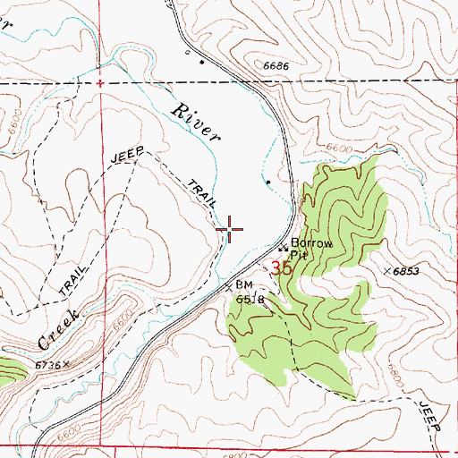 Topographic Map of Black Canyon, UT