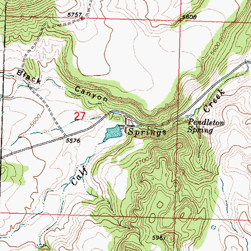 Topographic Map of Black Canyon, UT