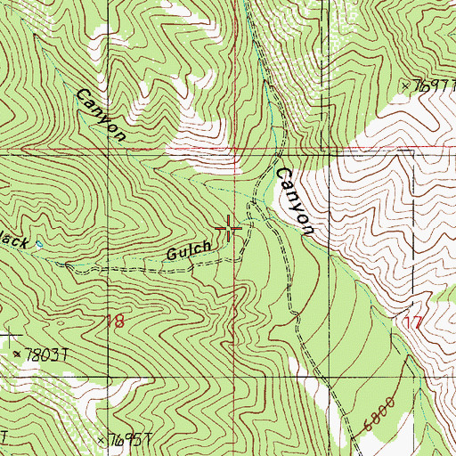 Topographic Map of Black Gulch, UT