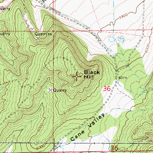 Topographic Map of Black Hill, UT