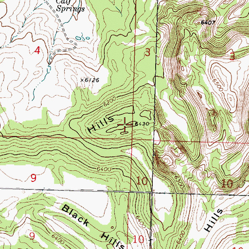 Topographic Map of Black Hills, UT