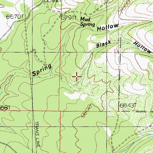 Topographic Map of Black Hollow, UT