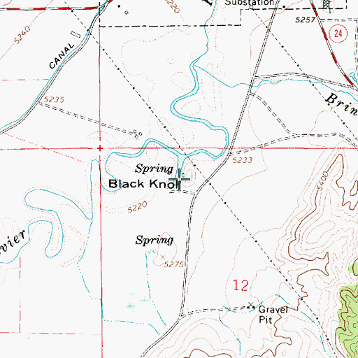 Topographic Map of Black Knoll, UT