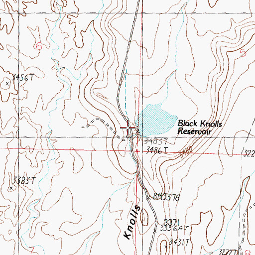 Topographic Map of Black Knolls Reservoir, UT