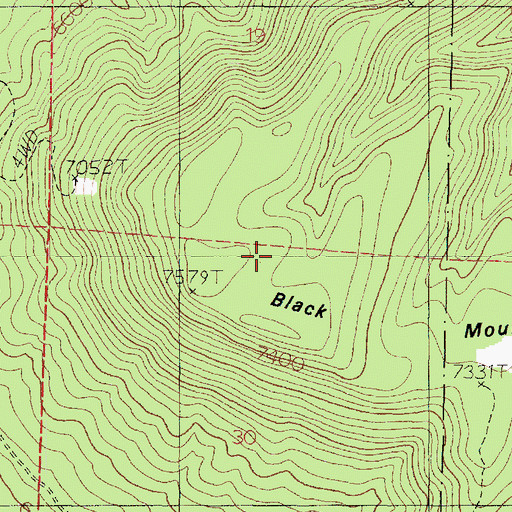 Topographic Map of Black Mountain, UT