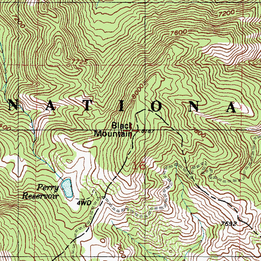 Topographic Map of Black Mountain, UT
