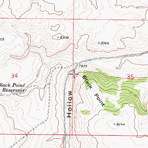 Topographic Map of Black Point, UT