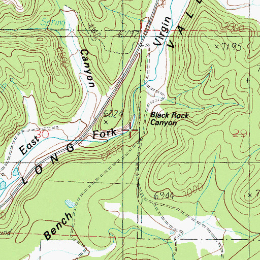 Topographic Map of Black Rock Canyon, UT