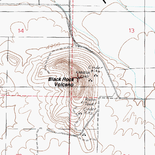 Topographic Map of Black Rock Volcano, UT