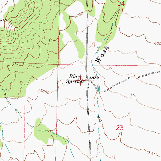 Topographic Map of Black Spring, UT