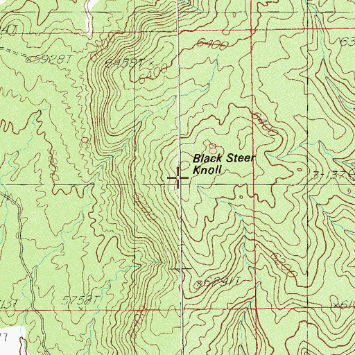Topographic Map of Black Steer Knoll, UT