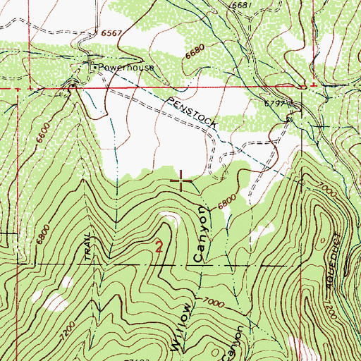 Topographic Map of Black Willow Canyon, UT