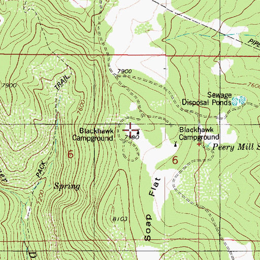 Topographic Map of Blackhawk Campground, UT
