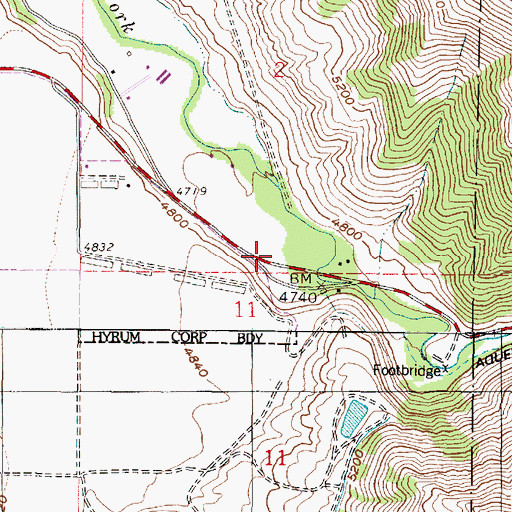 Topographic Map of Blacksmith Fork Canyon, UT