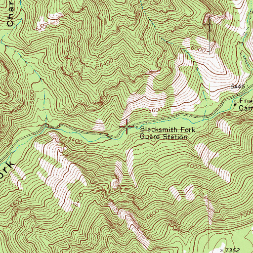 Topographic Map of Blacksmith Fork Guard Station, UT
