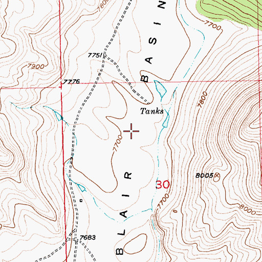 Topographic Map of Blair Basin, UT