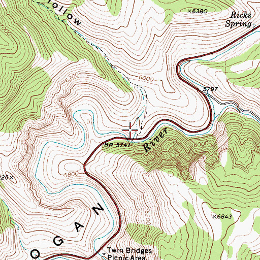 Topographic Map of Blind Hollow, UT