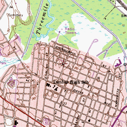 Topographic Map of Truevine Baptist Church, AL