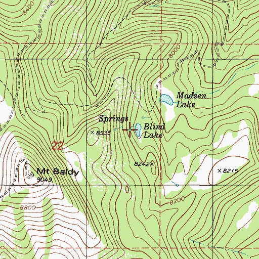 Topographic Map of Blind Lake, UT