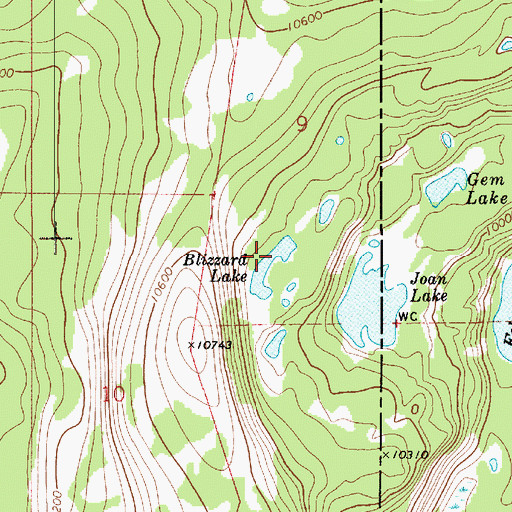 Topographic Map of Blizzard Lake, UT