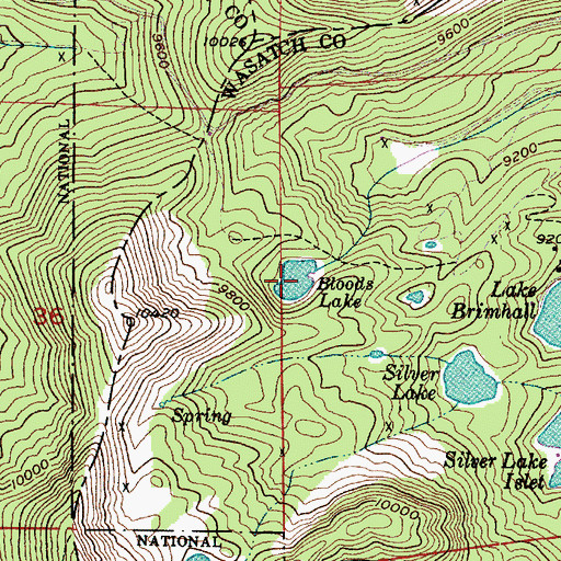 Topographic Map of Bloods Lake, UT
