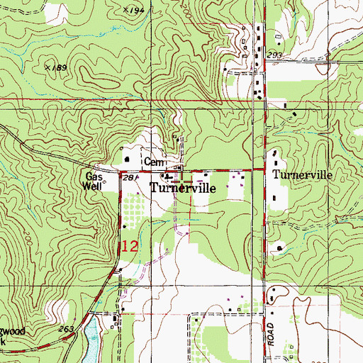 Topographic Map of Turnerville, AL