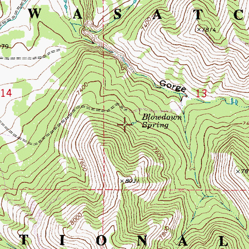 Topographic Map of Blowdown Spring, UT