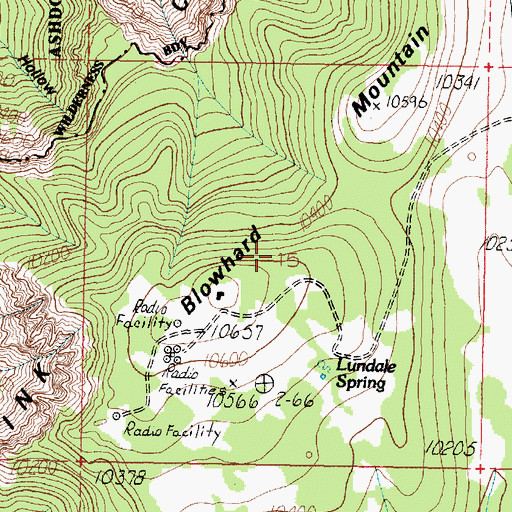 Topographic Map of Blowhard Mountain, UT
