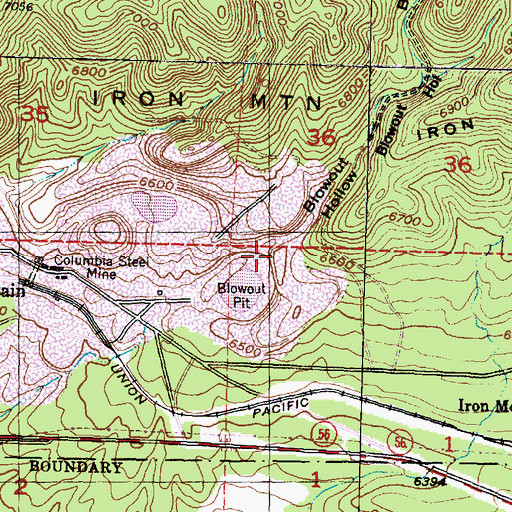 Topographic Map of Blowout Hollow, UT