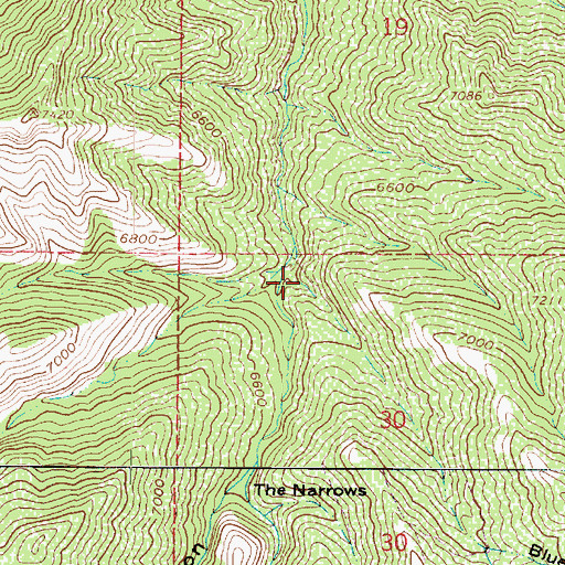 Topographic Map of Blue Bell Hollow, UT