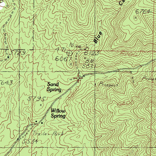 Topographic Map of Blue Canyon, UT