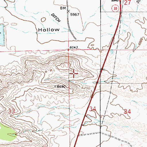 Topographic Map of Blue Dugway, UT