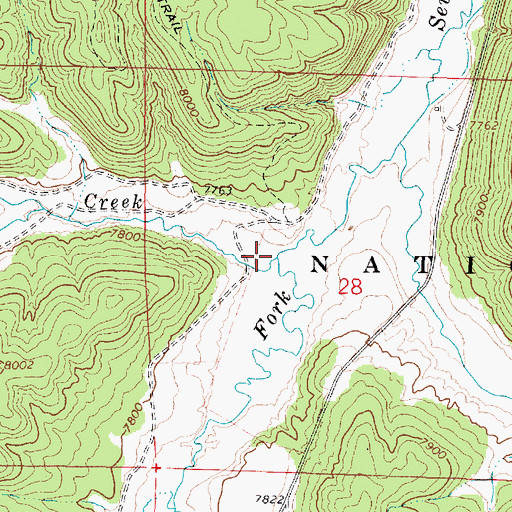 Topographic Map of Blue Fly Creek, UT
