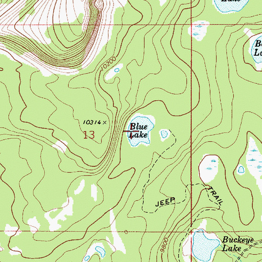Topographic Map of Blue Lake, UT