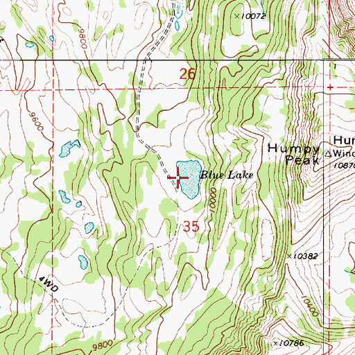 Topographic Map of Blue Lake, UT