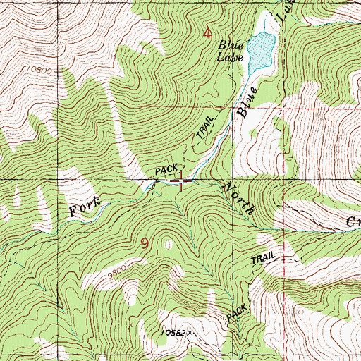 Topographic Map of Blue Lake Creek, UT