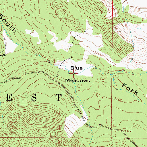 Topographic Map of Blue Meadows, UT