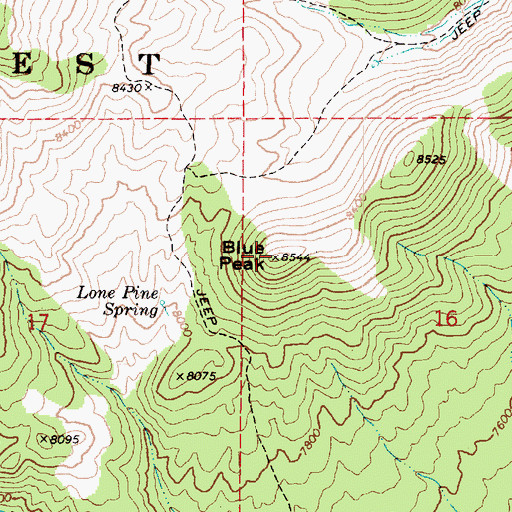 Topographic Map of Blue Peak, UT