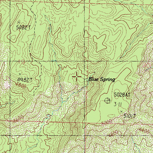 Topographic Map of Blue Spring, UT