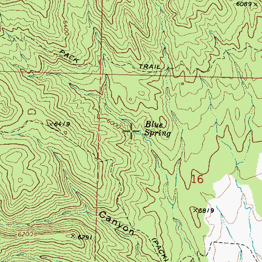 Topographic Map of Blue Spring, UT