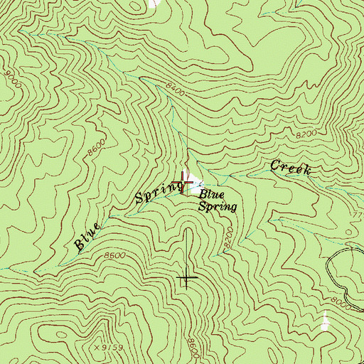 Topographic Map of Blue Spring, UT