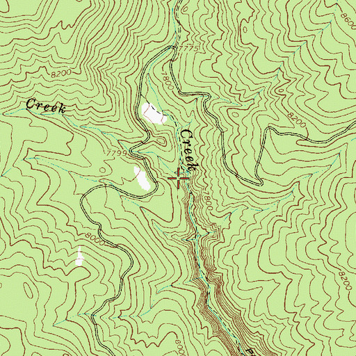 Topographic Map of Blue Spring Creek, UT