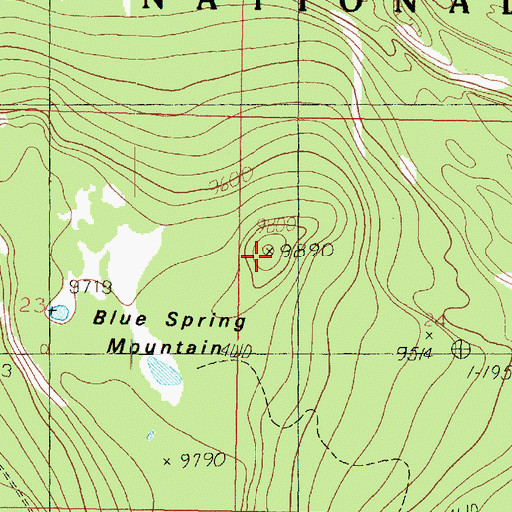 Topographic Map of Blue Spring Mountain, UT