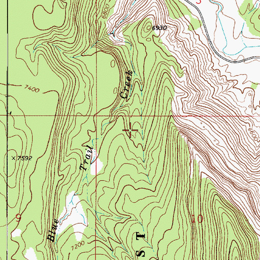 Topographic Map of Blue Trail, UT