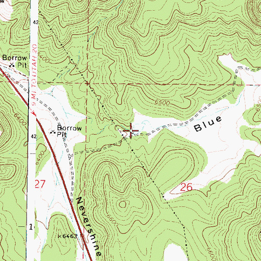 Topographic Map of Blue Valley, UT