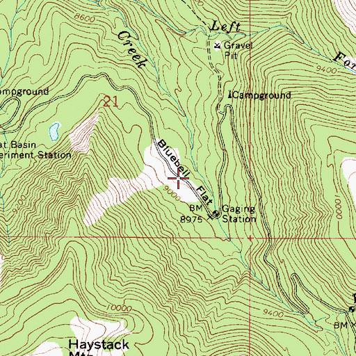 Topographic Map of Bluebell Flat, UT