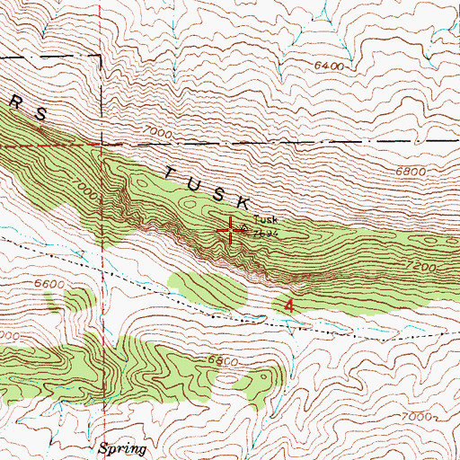 Topographic Map of Boars Tusk, UT